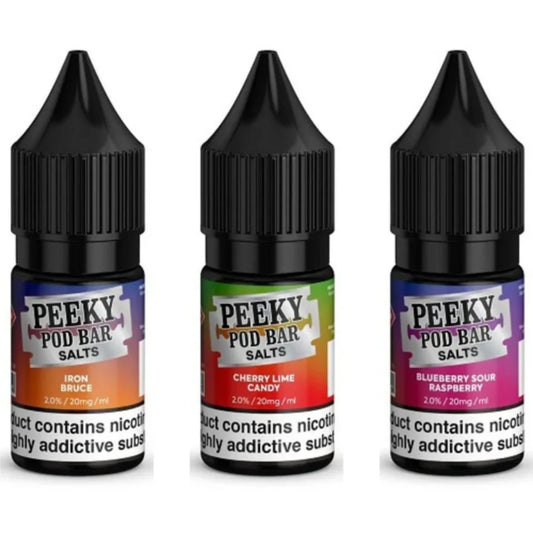 Peeky Pod Bar Salt 10ml Nic Salt &#8211; Pack of 10_