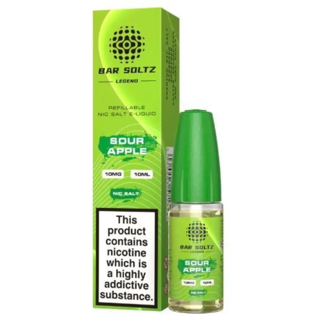 pack-of-10-bar-soltz-10ml-nic-salt-e-liquid-vapewholesalesupplier-sour apple